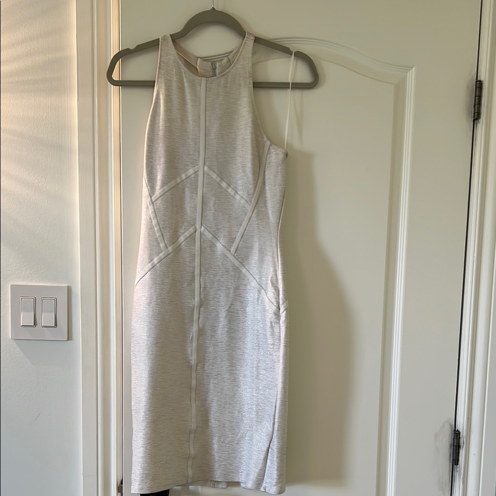 Topshop silver & white bodycon Dress